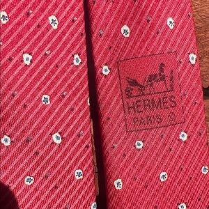 Vintage Hermes Silk Abstract Polka Dot Tie with White Micro-Dots